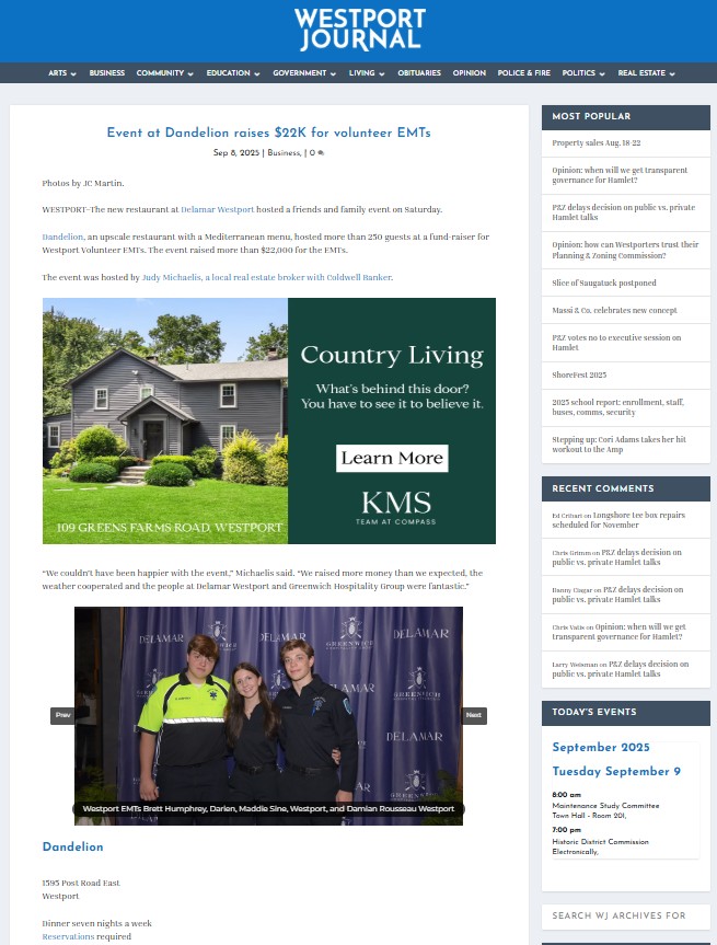 Westport Journal article